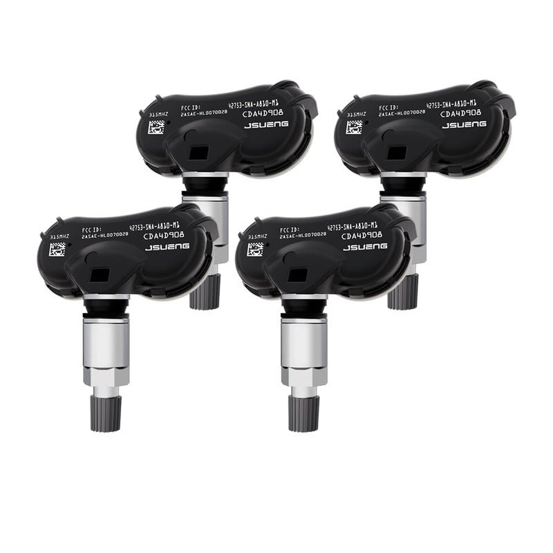 Jsueng 315Mhz TPMS Sensor fit for Honda Civic CR-Z Odyssey Fit Insight Element, 4 Pack Tire Pressure Monitoring System Sensor Replaces 42753-TR3-A81 42753TR3A81 42753SNAA81 42753SNAA83 - Image 1